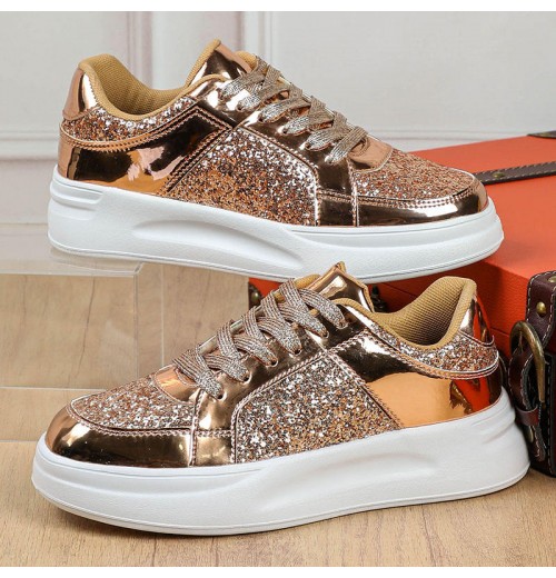 Zapatos mujeres large size thick bottom fashion walking style shoes women wholesale gold silver shoes sneakers for ladies Zapatos mujeres large size thick bottom fashion walking style shoes women wholesale gold silver shoes sneakers for ladies