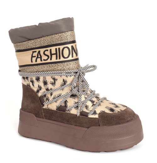 YZY wholesale OEM women New release leopard Nylon winter waterproof casual platform Boots YZY wholesale OEM women New release leopard Nylon winter waterproof casual platform Boots