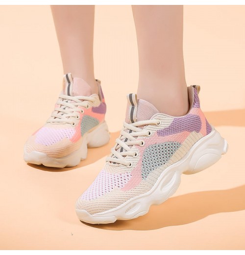 XRH New Spring Thick Bottom Increase White Black Sneaker Casual Chunky Knit Mesh Running Sport Walking Style Shoes For Womens XRH New Spring Thick Bottom Increase White Black Sneaker Casual Chunky Knit Mesh Running Sport Walking Style Shoes For Womens